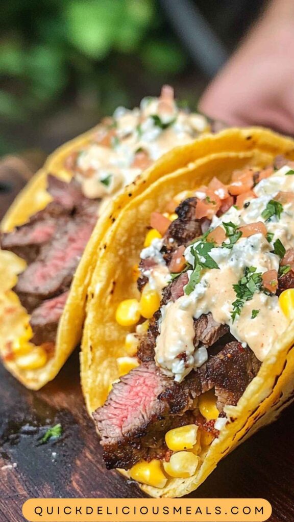 Best Grilled Steak Elote Tacos Recipe