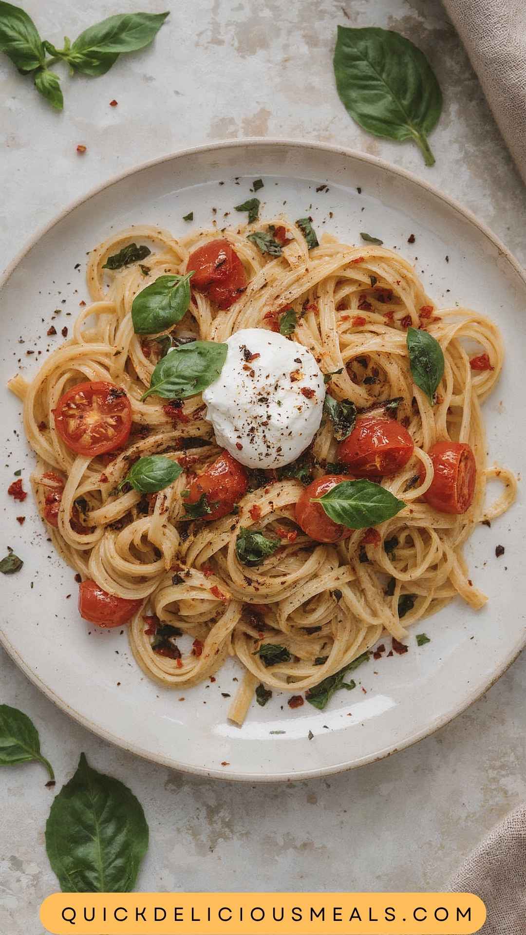 Best Burst Tomato Burrata Pasta