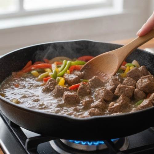 Step 6: Return the Beef to the Skillet