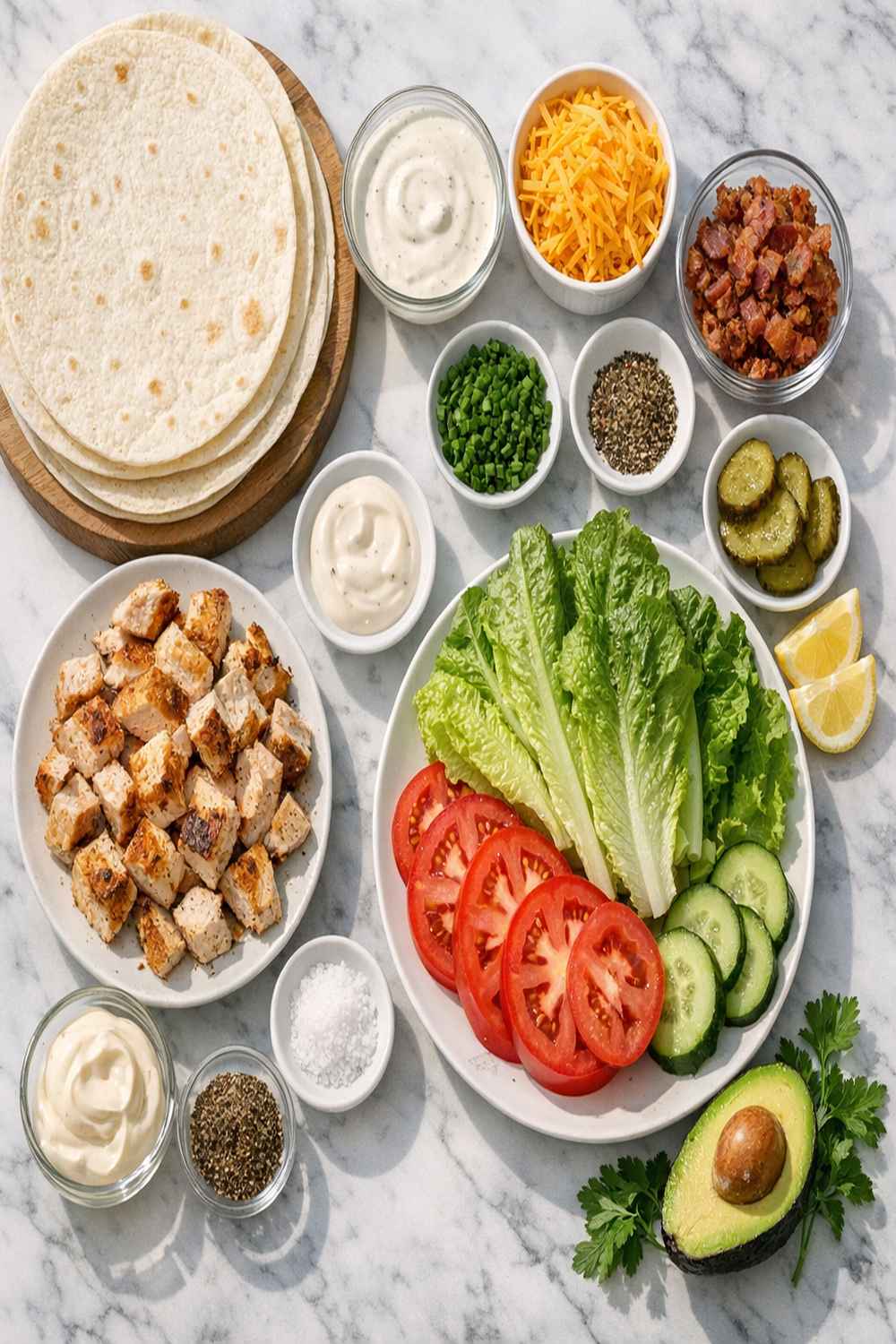 Chicken Ranch Wrap Recipe ingredients