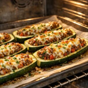 Ground Beef Stuffed Zucchini Boats Recipe step 5