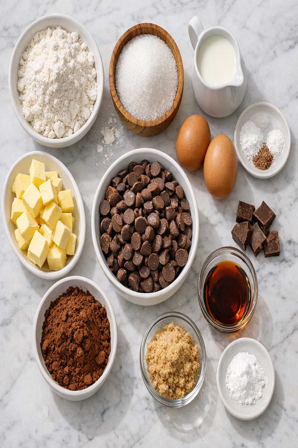 Homemade Cocoa Brownie Recipe ingredients