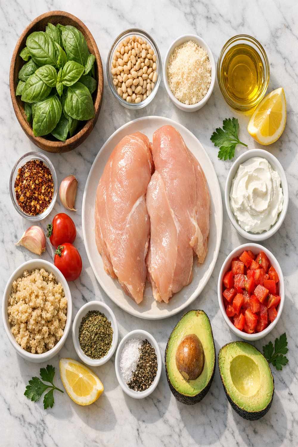 Healthy Pesto Chicken Recipe ingredients