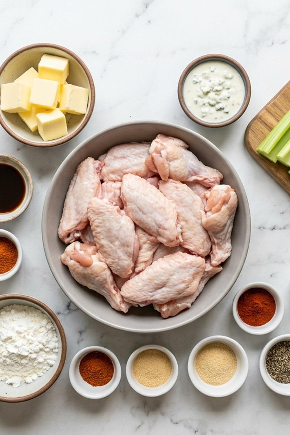 Spicy Buffalo Wing Recipe ingredients